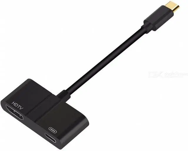 Alt view image 2 of 7 - USB-C to 4K HDMI Adapter PD Port TV Video Hub Type-C for Galaxy Z Flip 3, Fold 3 5G, Charger Projector Converter patible with Samsung Flip3 5G. Fold3 5G Black PH-PH19875M4M-75