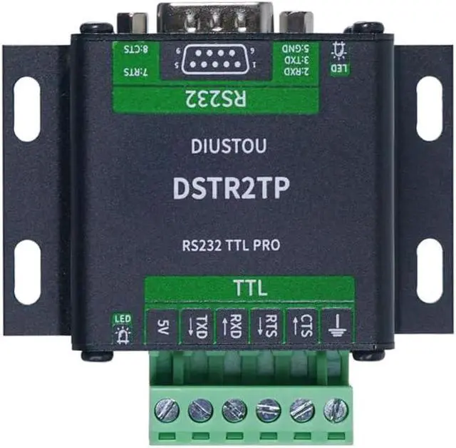 Alt view image 3 of 7 - SP3232 Isolated RS232 to TTL Converter Module with Metal Enclosure Industrial Serial Port Adapter Board with Electrical Isolation Protection 3.3V/5V DB9 Male