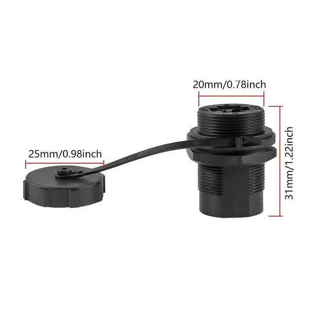 Alt view image 5 of 6 - DORHEA 10Pcs RJ45 Connector CAT6 8P8C Panel Mount Shielded Ethernet LAN Bulkhead Ethernet Cable Coupler Extension Adapter Double Head Female to Female with Waterproof/Dust Cap