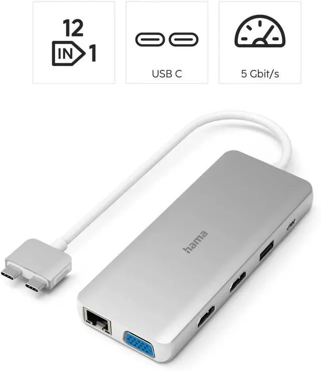 Alt view image 2 of 7 - Hama USB-C Docking Station Connect2Mac (00200133)