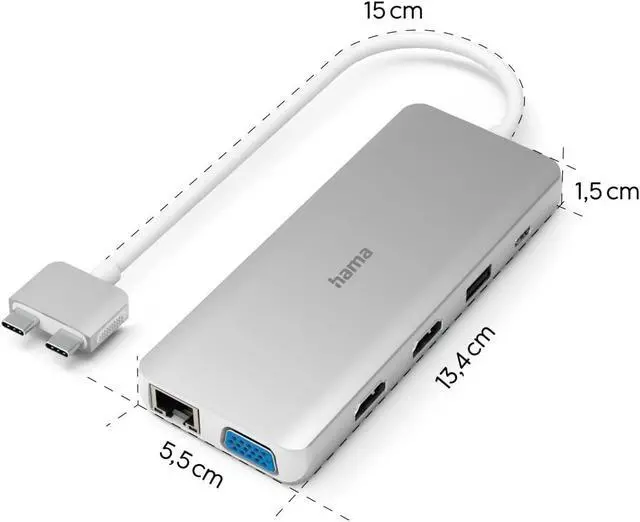 Alt view image 6 of 7 - Hama USB-C Docking Station Connect2Mac (00200133)