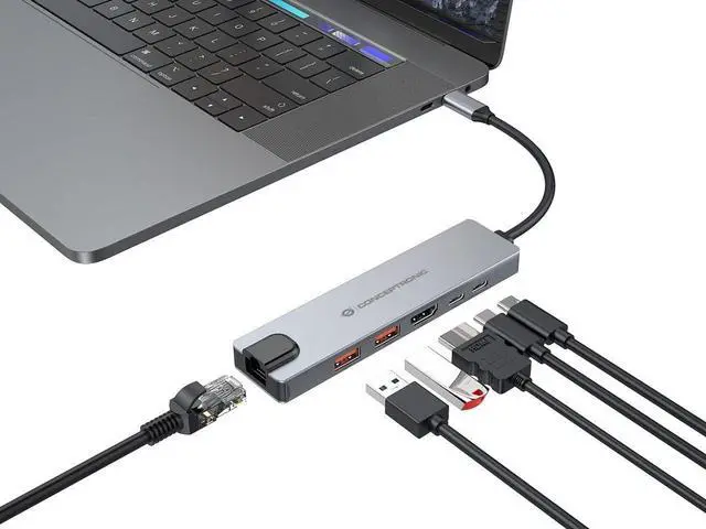 Alt view image 2 of 2 - Conceptronic 6-in-1 USB 3.2 Gen 2 Docking Station, 4K60Hz Hdmi, USB-A, W129161393 (Station, 4K60Hz Hdmi, USB-A 10Gbps X 2, USB-C 10Gbps, Gbe LAN, 140W USB Pd 3.1)