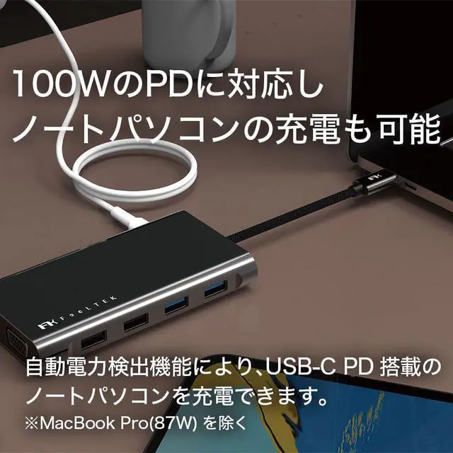 Alt view image 4 of 7 - Mega-Dock 11 in 1 USB-C Hub USB-C PD up to 100W, Thunderbolt 3 Data Transfer, HDMI 4K Video, Dual Card Reader Slot, Supports HDMI x 2, VGA, 1 x VGA, 1 x VGA, Triple Display Mode, Supports HDMI