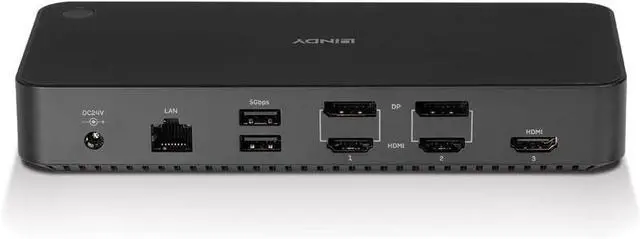 Alt view image 4 of 7 - Lindy DST-Pro Universal, USB Type C and Type A Hybrid Laptop Docking Station - 4K HDMI, 2x4K (DP or HDMI)