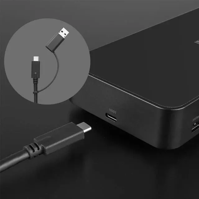 Alt view image 6 of 7 - Lindy DST-Pro Universal, USB Type C and Type A Hybrid Laptop Docking Station - 4K HDMI, 2x4K (DP or HDMI)