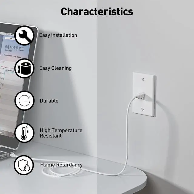 Alt view image 7 of 7 - 50-Pack Cat6 Tool-Less RJ45 Keystone Jack and 10-Pack Ethernet Keystone Wall Plate