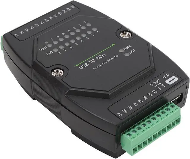 Alt view image 4 of 7 - USB to RS485 Converter, Type C to 8 Channel Isolated RS485 Serial Port Adapter, 1200bps to 921600bps with Terminal Block for Industrial Automation and Multi - Device