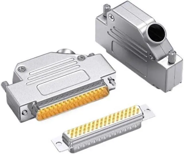Alt view image 3 of 6 - 1PCS DB50 Welding Connector 45° 90° Degree Shell Gold-Plated 50Pin Male Female Servo Plug Industrial Grade DB 50 Soldering Joint(HDB50SM-90)