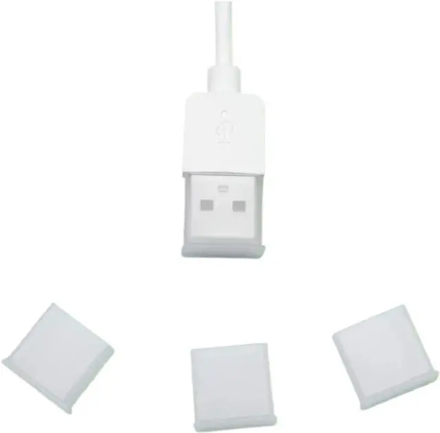 Main image of 60pcs Reusable Clear USB Cover Plug Protector for Male Port Computer Laptop Notebook Anti-Dust Plastic Stopper Caps
