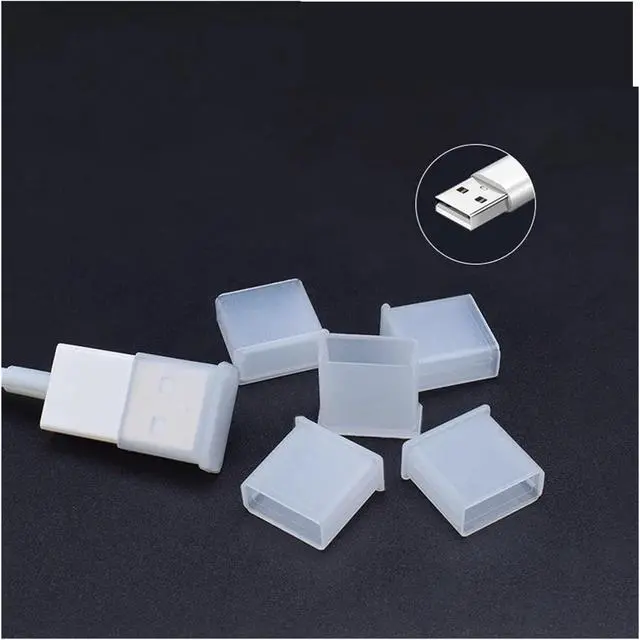 Alt view image 2 of 4 - 60pcs Reusable Clear USB Cover Plug Protector for Male Port Computer Laptop Notebook Anti-Dust Plastic Stopper Caps