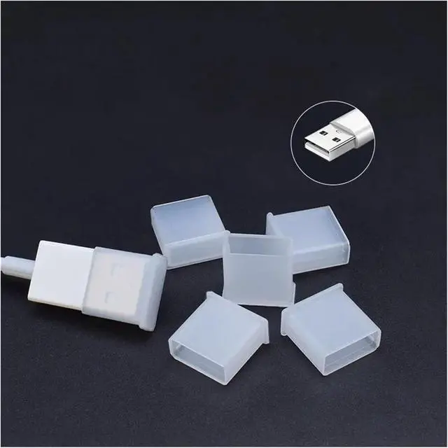 Alt view image 4 of 4 - 60pcs Reusable Clear USB Cover Plug Protector for Male Port Computer Laptop Notebook Anti-Dust Plastic Stopper Caps