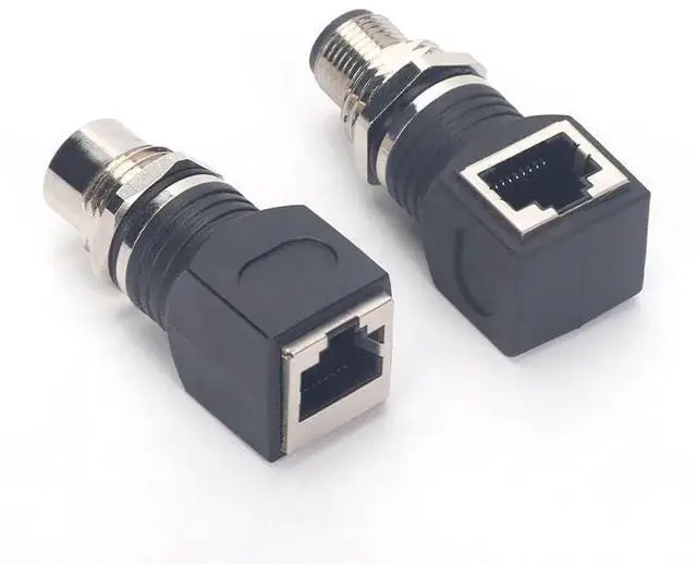 Alt view image 5 of 7 - M12 4Pin D-Code to RJ45 Adapter Water Proof IP67 M12 Male/Female to RJ45 Female Connector Industrial(Army Green)
