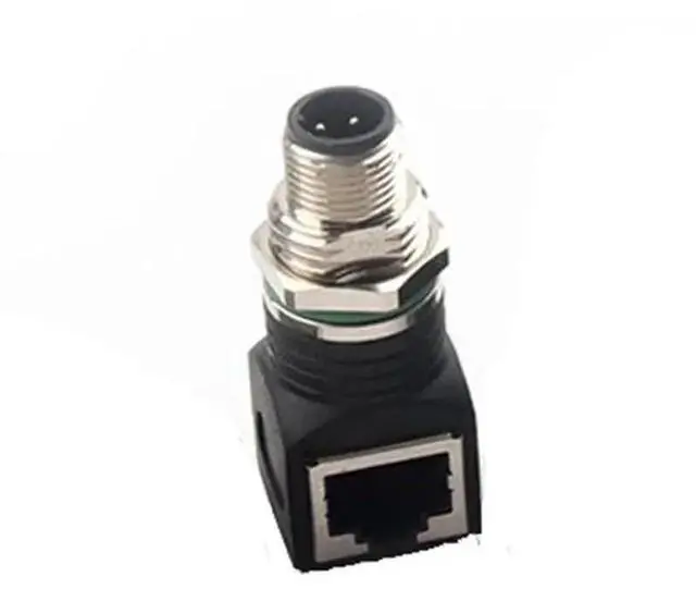 Main image of M12 4Pin D-Code to RJ45 Adapter Water Proof IP67 M12 Male/Female to RJ45 Female Connector Industrial(Army Green)