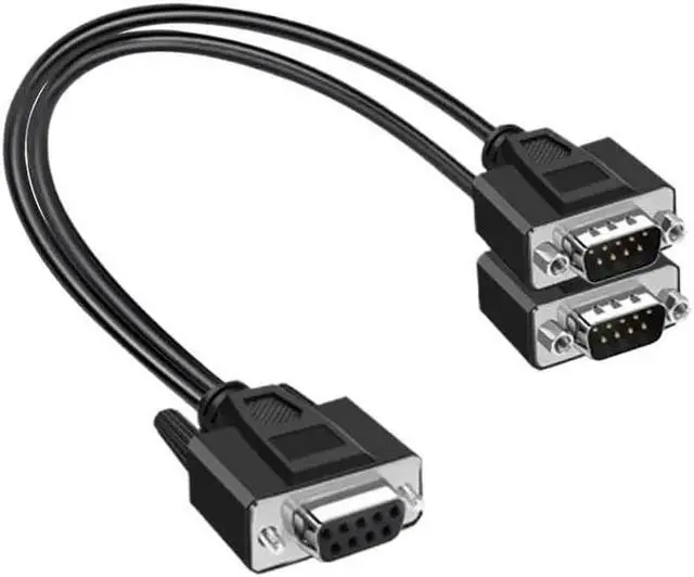 Alt view image 2 of 6 - DB9 Wire Splitter Connector Y-Type Shielded Male to Female Line Industrial Grade 9Pin 1 to 2 232 Serial Port Wire(1M to 2F,300CM)