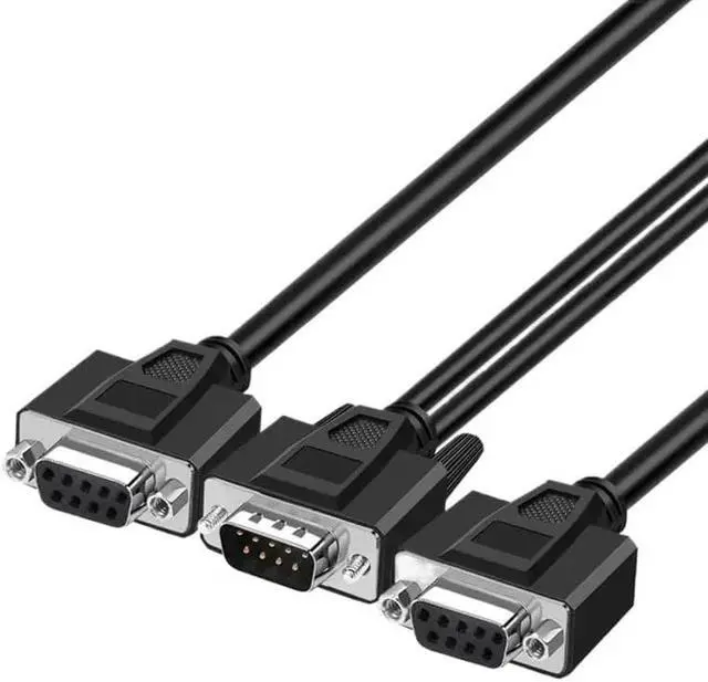 Alt view image 4 of 6 - DB9 Wire Splitter Connector Y-Type Shielded Male to Female Line Industrial Grade 9Pin 1 to 2 232 Serial Port Wire(1M to 2F,300CM)