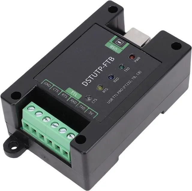 Alt view image 2 of 7 - Dpofirs FT232 USB to TTL Serial Adapter Converter Module with Overcurrent & ESD Protection, 5 LED Indicators, Screw Terminals for