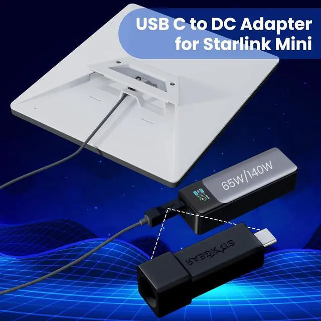 Alt view image 2 of 7 - Starlink Mini Cable Adapter, USB C to DC Adapter Power Cable Adapters for Starlink Mini, Starlink Mini Magnetic Mount with Protective Silicone Case, 2 in 1 Satellite Dish Mounting Kit & Cover