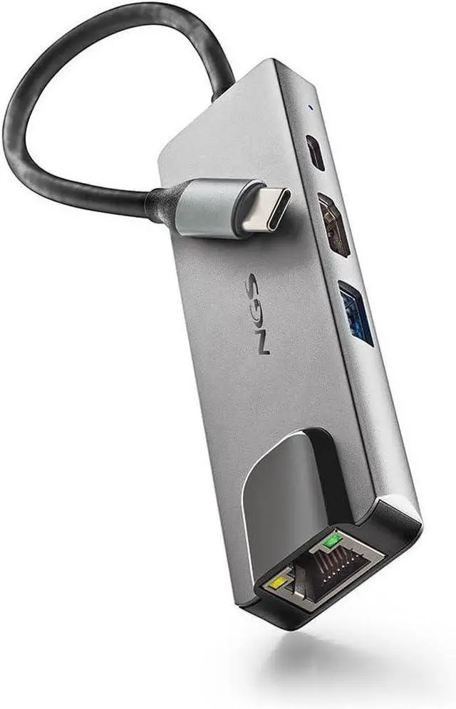 Main image of NGS Wonder Dock Supra 4-in-1 Aluminum USB-C Multiport Adapter, USB 3.0, USB-C with PD Charging 100W, HDMI 4K @ 30Hz RJ45, Compatible with Windows 11/10/8/8.1/7/XP/Vista, Mac OS and Linux