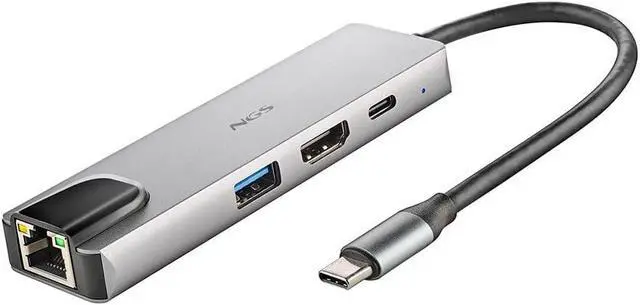 Alt view image 7 of 7 - NGS Wonder Dock Supra 4-in-1 Aluminum USB-C Multiport Adapter, USB 3.0, USB-C with PD Charging 100W, HDMI 4K @ 30Hz RJ45, Compatible with Windows 11/10/8/8.1/7/XP/Vista, Mac OS and Linux