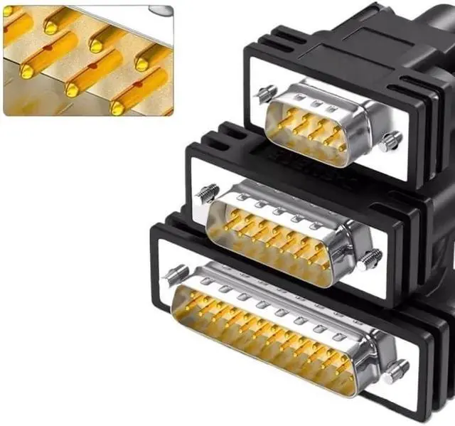 Alt view image 4 of 7 - with Number Tube Serial Port Connector Line DB9 DB15 DB25 9/15/25/37 Pin Terminal Wire DB37/25/15 Parallel Port Connecting Cord(DB25 Female Metal,8M)