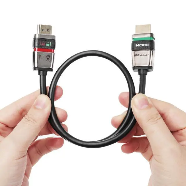 Alt view image 2 of 6 - Locking HDMI 2.0 Cable - 4K@60Hz 18Gbps HDR for High-Speed Video Transfer with Ultra Lock System (2M)