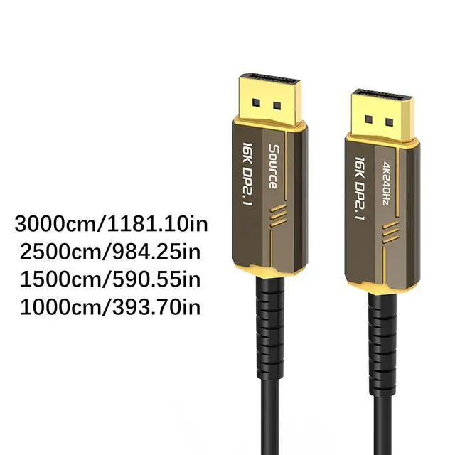 Alt view image 4 of 7 - DisplayPort Fiber Cable 16K@30Hz 8K@60Hz @240Hz UHD for Gaming VRS Monitors Fiber Opticals Cable for PC