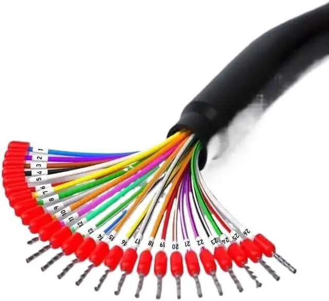Alt view image 4 of 7 - 26 Pin Shielded Male Female Connection Cable with Number Tube Terminal Wire DB26 Serial Port Cable 26pin Single Head Line(Male,1M)