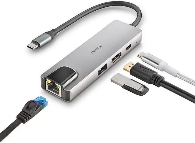 Alt view image 3 of 7 - NGS Wonder Dock Supra 4-in-1 Aluminum USB-C Multiport Adapter, USB 3.0, USB-C with PD Charging 100W, HDMI 4K @ 30Hz RJ45, Compatible with Windows 11/10/8/8.1/7/XP/Vista, Mac OS and Linux
