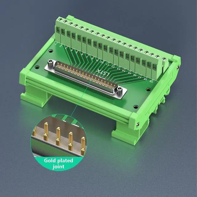 Alt view image 3 of 7 - D SUB Serial Port Crimp 9 / D15 / D25 / D37 / D50 / D62 / D78 Male Female Connector Industrial Rail Type D SUB Terminal Connector