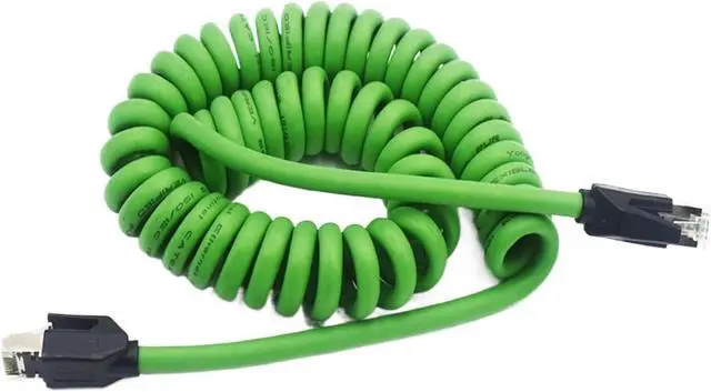 Main image of Cat 5 Ethernet LAN Spring Spiral Power Cable 8 Core Extend Tensile Retractile Coil Shielded Twisted Pair TPU Copper Signal Wire(Cat 6A LAN 8 Cores,5Meter Extended)