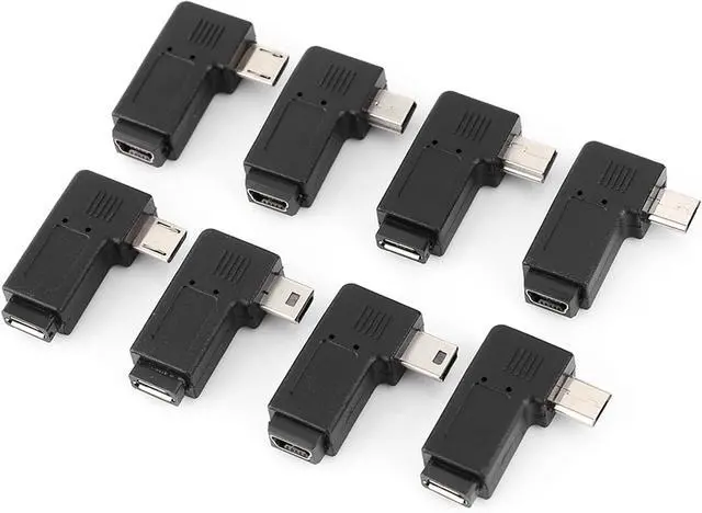 Alt view image 2 of 7 - 40 - Piece USB 2.0 Adapter Pack, USB2.0 Converter Set with Angled Mini Micro USB Type - B Male Female Connectors, for Laptops Tablets Phones Cameras and Gaming