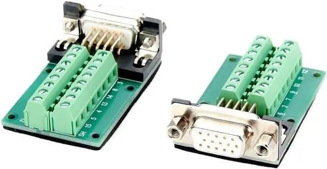 Alt view image 2 of 4 - 15pin Female Adapter DB15 D-SUB Female 3 Row Plug Solderless Screw Terminals Breakout PCB Board Signal Module