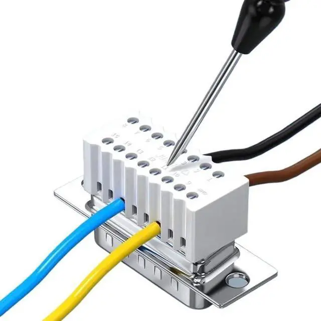Alt view image 3 of 7 - DB15 Solderless Male Female Connector Industrial Thin Version 15 Pin Connectors Small Volume 15P Welding Wire Terminal Plug(Female-Solid Pin)