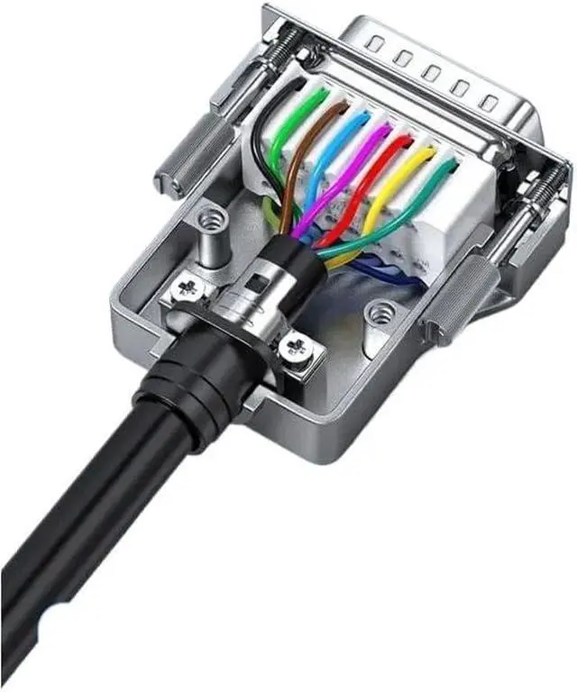 Alt view image 5 of 7 - DB15 Solderless Male Female Connector Industrial Thin Version 15 Pin Connectors Small Volume 15P Welding Wire Terminal Plug(Female-Solid Pin)