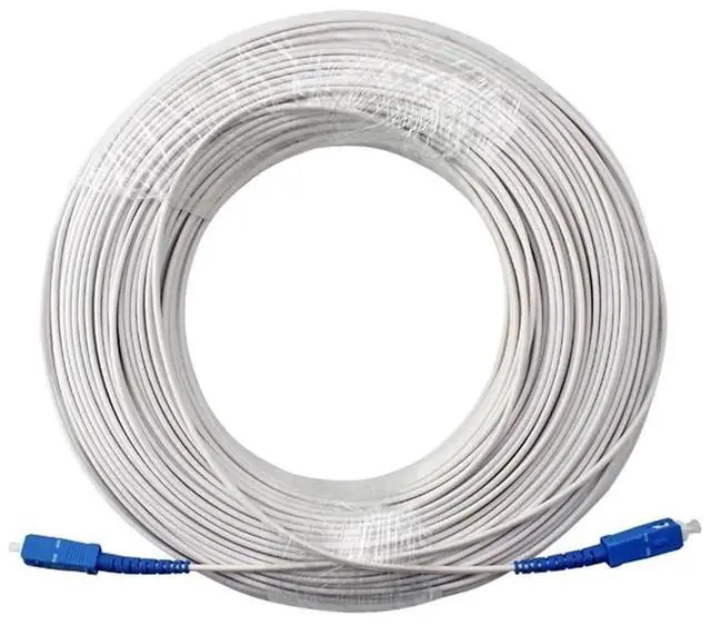 Main image of Single Mode Indoor Drop Fiber Optic Cable - 1 Core with 2 Steel Wires for Reliable Communication(White,Lc UPC 350m)