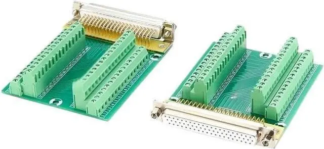 Alt view image 2 of 5 - Solderless DB62 Female Breakout Board D-SUB 62 pin Signal Terminal Breakout 3 Row Connector Rail Mount