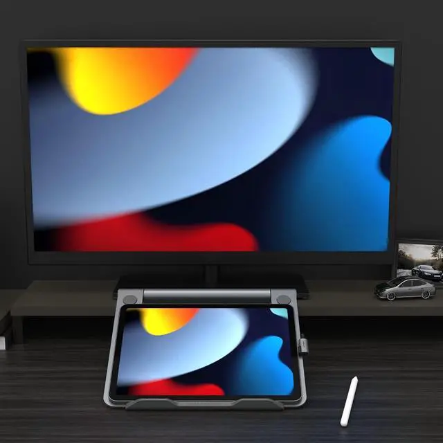 Alt view image 4 of 7 - Adam Elements CASA HUB Stand USB-C 5-in-1 Laptop Stand Hub - Grey