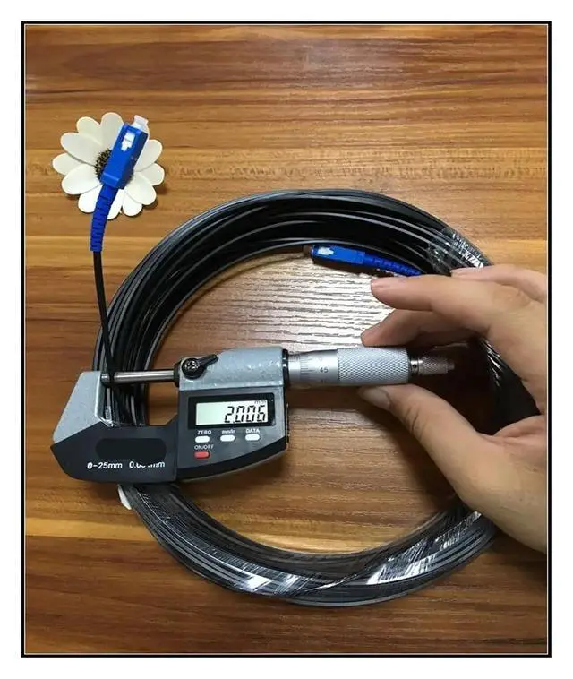 Alt view image 5 of 6 - Single Mode Indoor Drop Fiber Optic Cable - 1 Core with 2 Steel Wires for Reliable Communication(White,Lc UPC 350m)