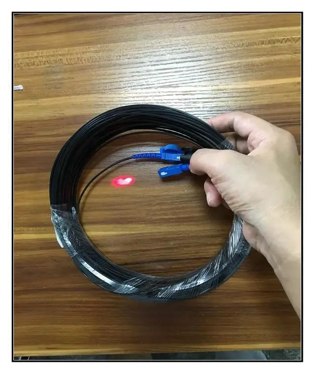 Alt view image 6 of 6 - Single Mode Indoor Drop Fiber Optic Cable - 1 Core with 2 Steel Wires for Reliable Communication(White,Lc UPC 350m)