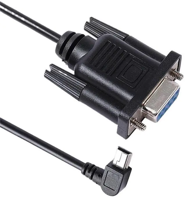 Main image of 9 Pin D-Sub DB9 Female to mini USB Left and Right Angled L Shape RS232 Serial Downloading Data Cable(3m,Mini Left Angled)