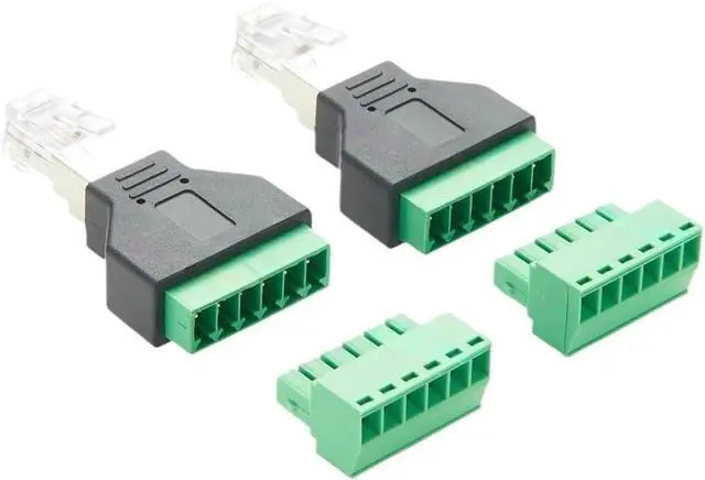 Main image of RJ12 6P6C Male to 6Pin Screw Terminal Block Adapter RJ11/RJ12 Modular Connector Solderless Terminal Board for Telephone(2PCS)