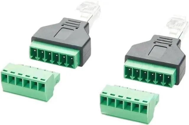 Alt view image 3 of 7 - RJ12 6P6C Male to 6Pin Screw Terminal Block Adapter RJ11/RJ12 Modular Connector Solderless Terminal Board for Telephone(2PCS)