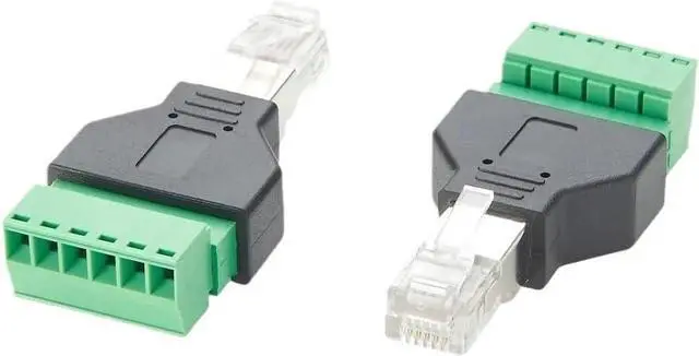 Alt view image 2 of 7 - RJ12 6P6C Male to 6Pin Screw Terminal Block Adapter RJ11/RJ12 Modular Connector Solderless Terminal Board for Telephone(2PCS)