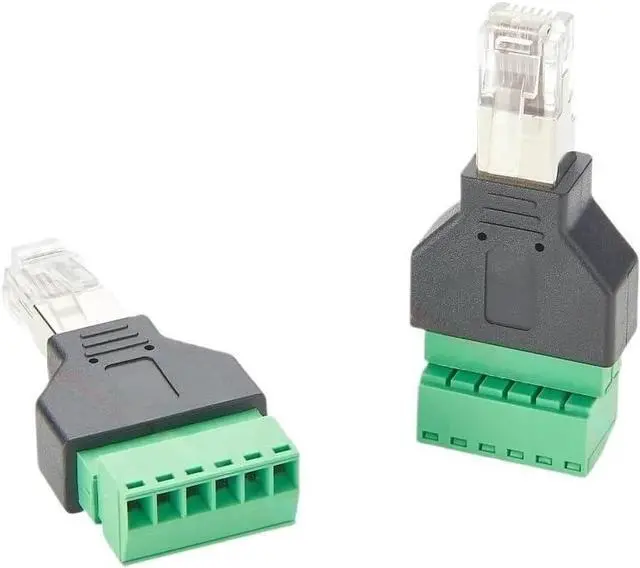 Alt view image 4 of 7 - RJ12 6P6C Male to 6Pin Screw Terminal Block Adapter RJ11/RJ12 Modular Connector Solderless Terminal Board for Telephone(2PCS)