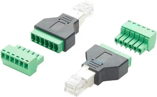 Alt view image 5 of 7 - RJ12 6P6C Male to 6Pin Screw Terminal Block Adapter RJ11/RJ12 Modular Connector Solderless Terminal Board for Telephone(2PCS)