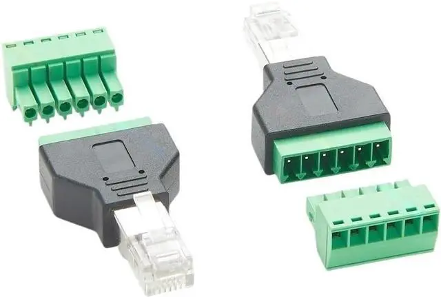Alt view image 6 of 7 - RJ12 6P6C Male to 6Pin Screw Terminal Block Adapter RJ11/RJ12 Modular Connector Solderless Terminal Board for Telephone(2PCS)
