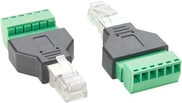 Alt view image 7 of 7 - RJ12 6P6C Male to 6Pin Screw Terminal Block Adapter RJ11/RJ12 Modular Connector Solderless Terminal Board for Telephone(2PCS)