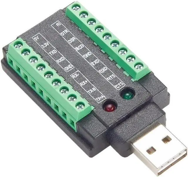 Alt view image 2 of 7 - Industrial 4 in 1 USB to RS232 RS485 RS422 Serial Converter withChip USB 2.0 A to Terminal Block Adapter