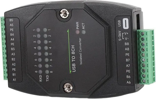 Alt view image 6 of 7 - USB to RS485 Converter, Type C to 8 Channel Isolated RS485 Serial Port Adapter, 1200bps to 921600bps with Terminal Block for Industrial Automation and Multi - Device
