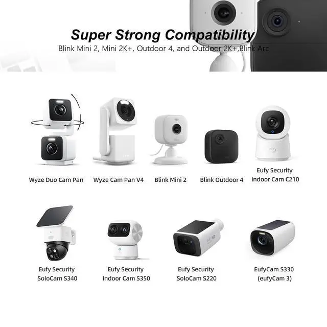 Alt view image 2 of 5 - 4 Pack 16ft Power Adapter for Blink Mini 2, Mini 2K+, Outdoor 4, Arc 2K+,Outdoor 2K+ Camera USB C Charger Charging Cord Cable (White)